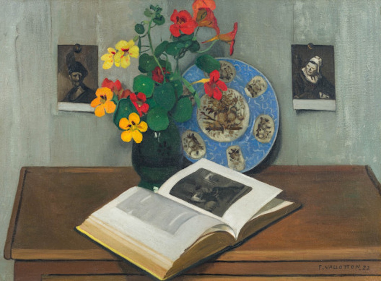 Nature morte à l"assiette bleue by Félix Vallotton