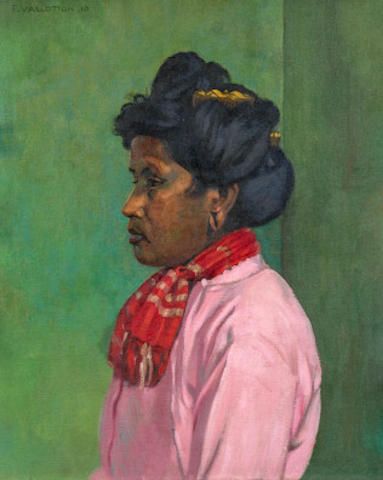 Woman with a rose corsage by Félix Vallotton