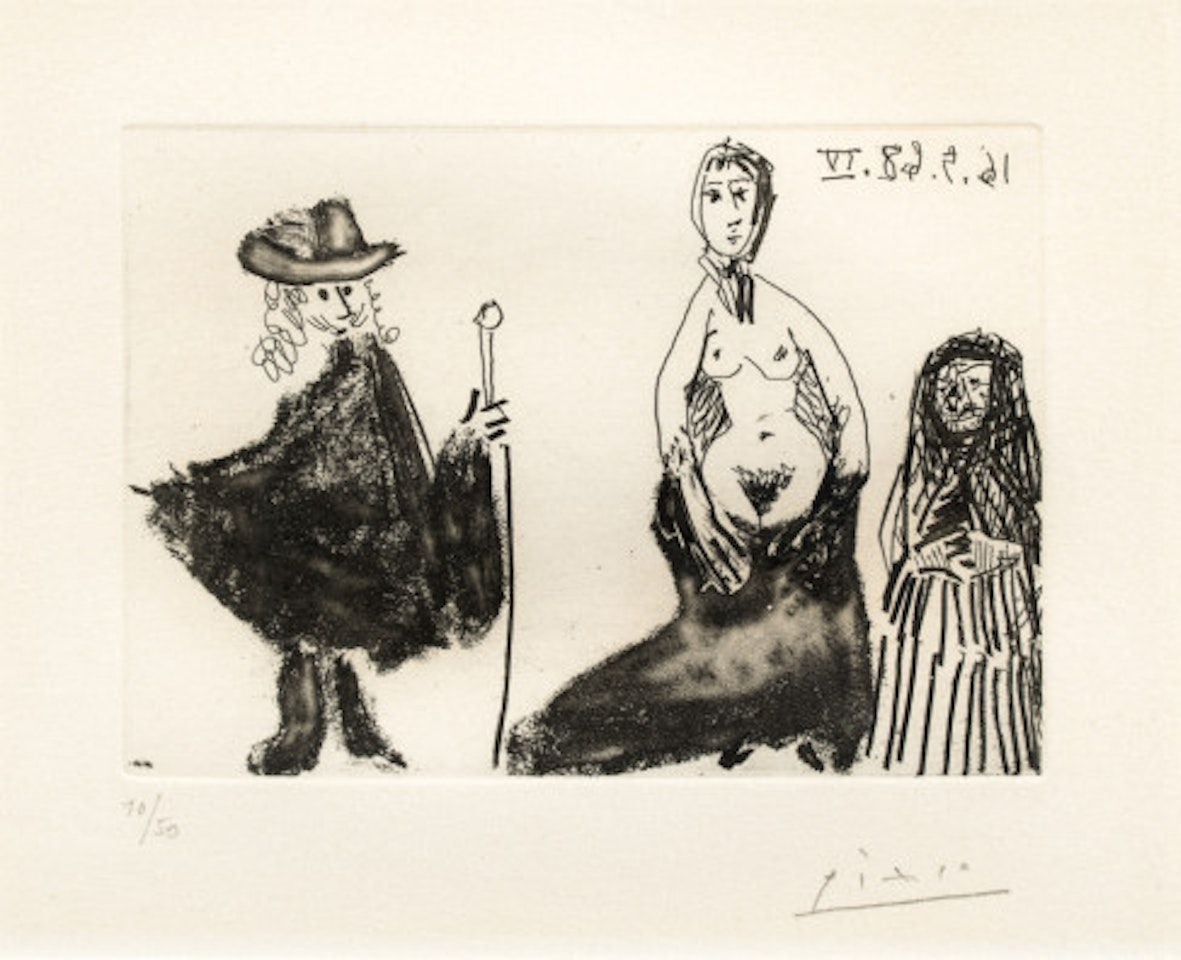 Jeune Fille, Célestine et Petit-Maître by Pablo Picasso