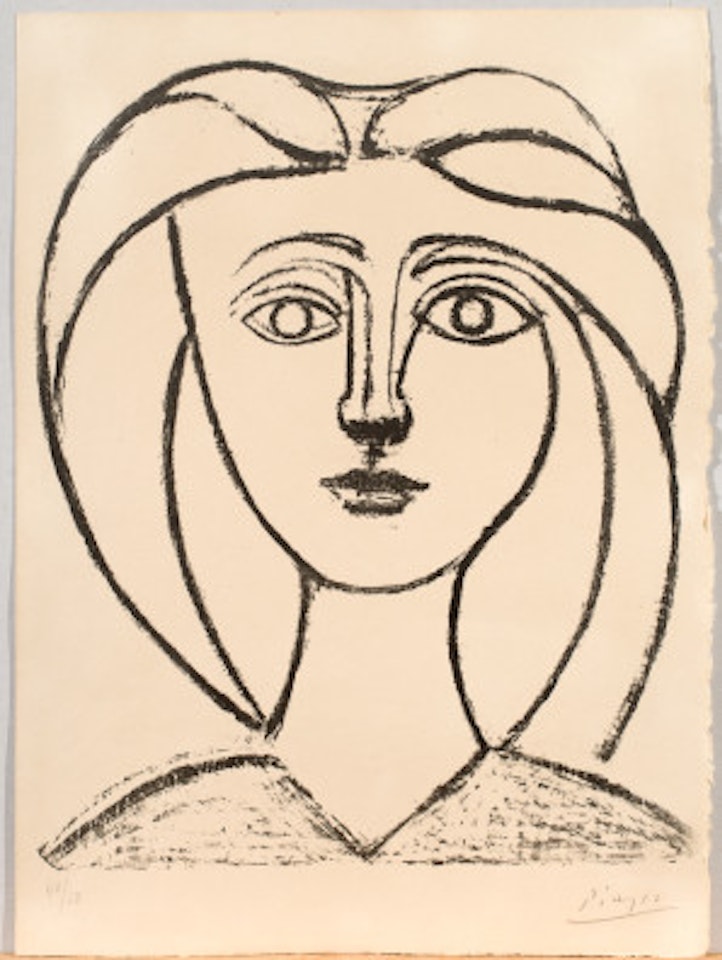 Young girl aux grands cheveux by Pablo Picasso