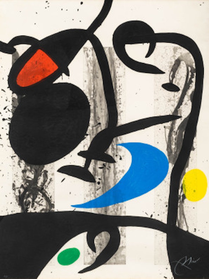 Grand triptyque noir by Joan Miró
