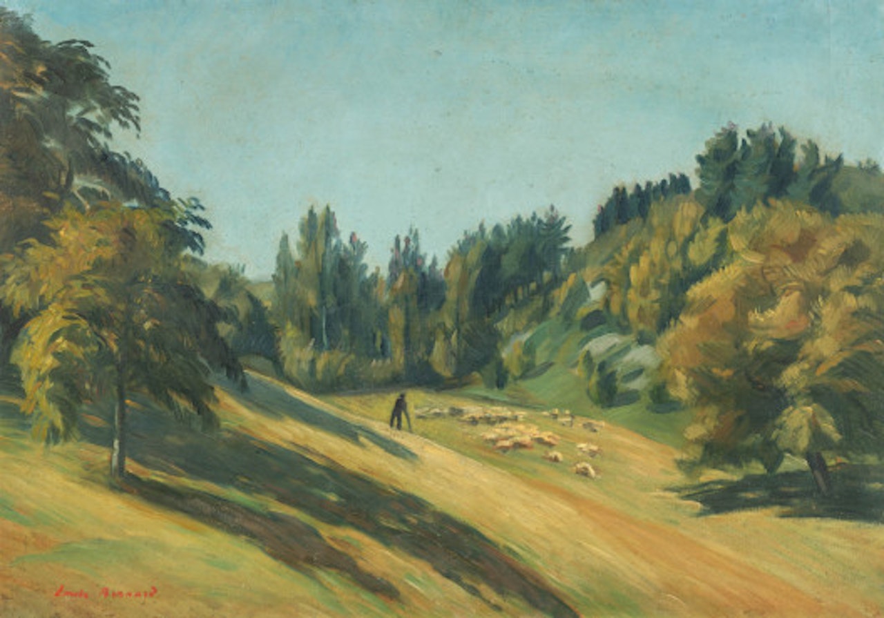 Landscape with shepherd by Emile Bernard
