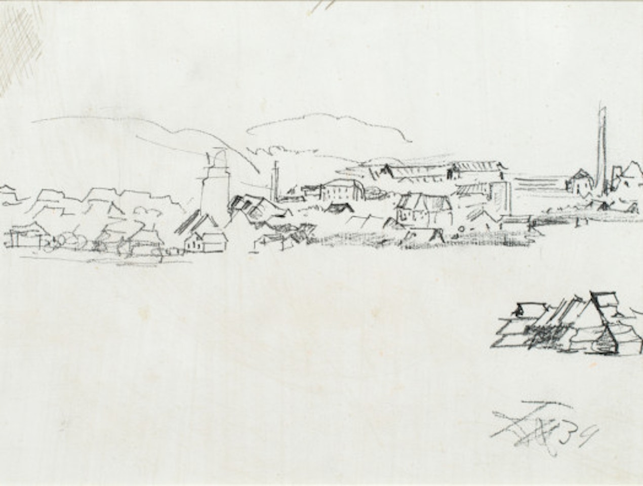 Town with two factories by Otto Dix