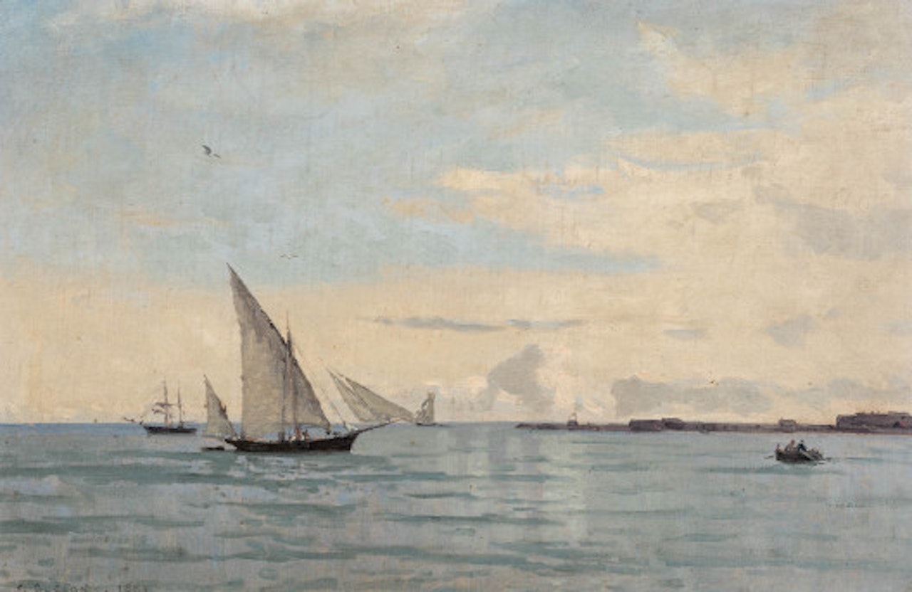 Scène maritime au large de San Remo by François Bocion