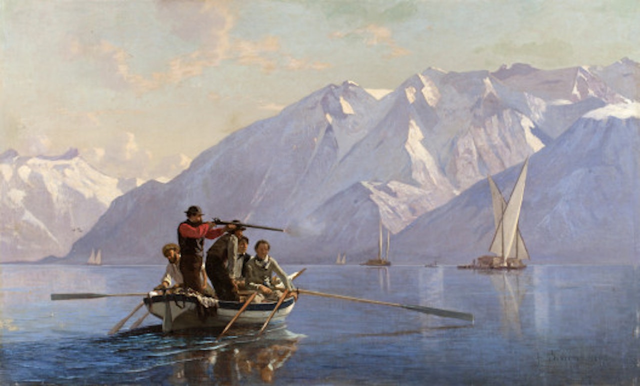 La chasse aux grèbes by François Bocion