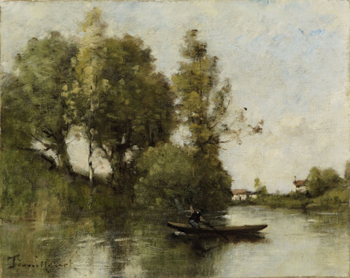 Batelier sur la Rivière by Paul Désiré Trouillebert