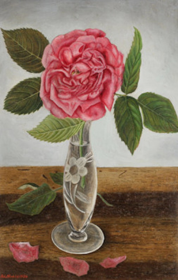 Rose in vase by Adolf Dietrich