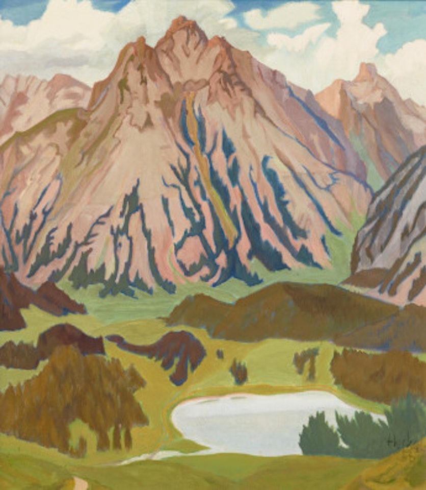 Small mountain lake - Lake Stazersee near St. Moritz by Erich Heckel