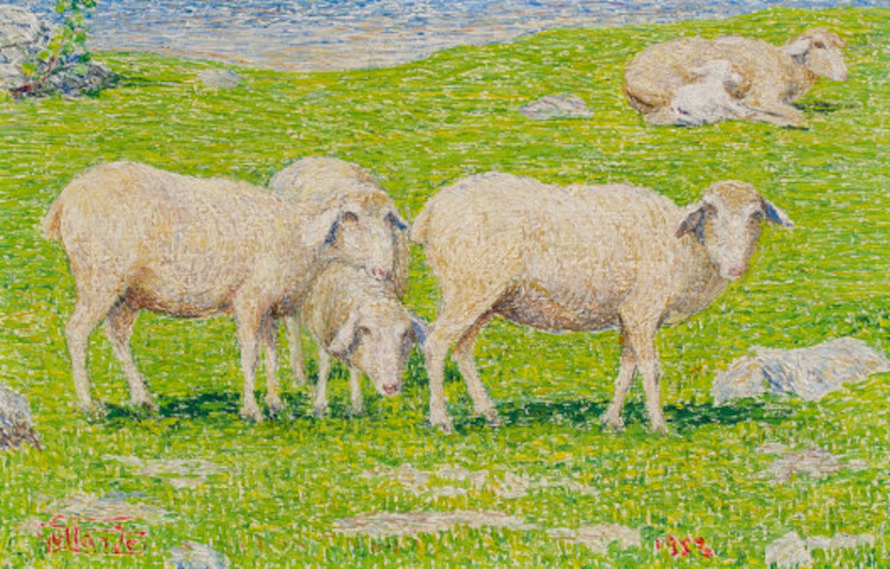 Sheep by Gottardo Segantini
