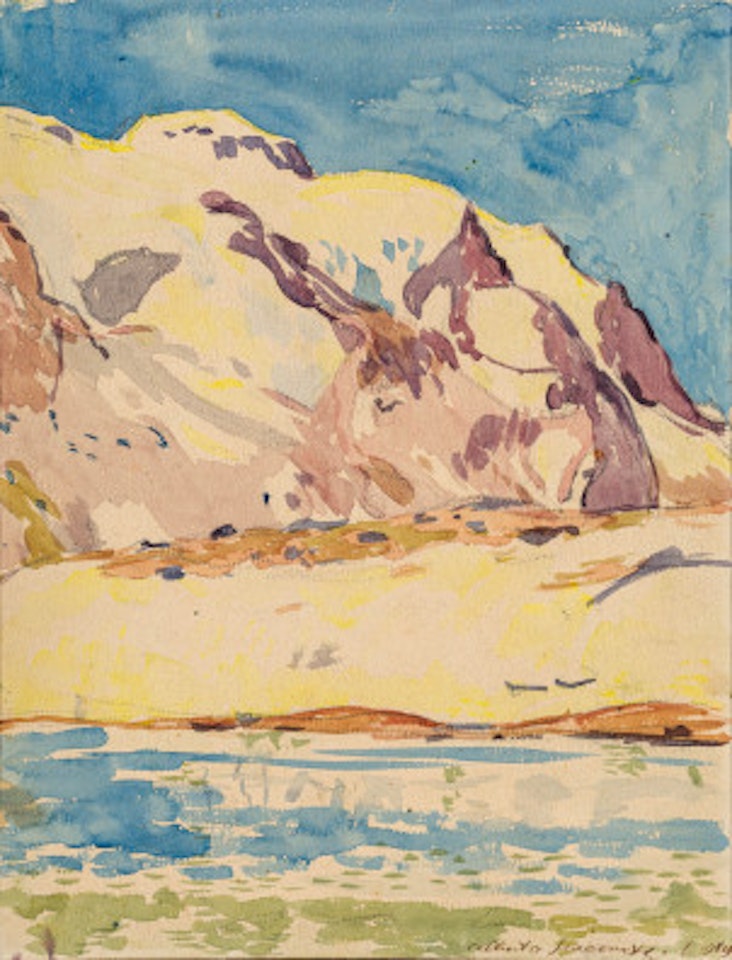 Mountains and Lake Sils by Alberto Giacometti