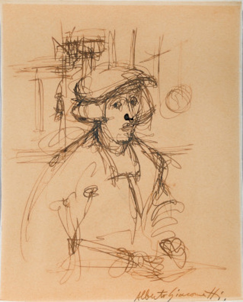 Portrait of a man au beret; Portrait of a woman on the back by Alberto Giacometti