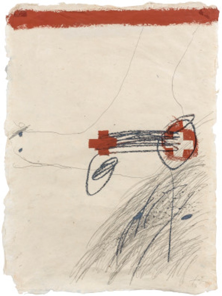 Croix positive and negative by Antoni Tapies