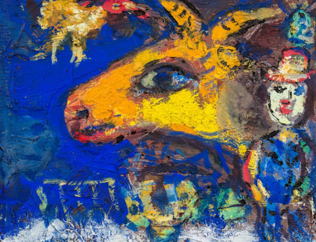 Le profil du bouc jaune by Marc Chagall