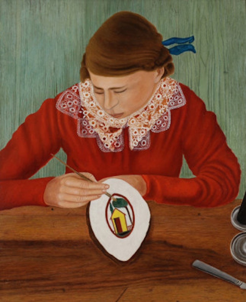 Friedli, portrait of a painting girl by Adolf Dietrich