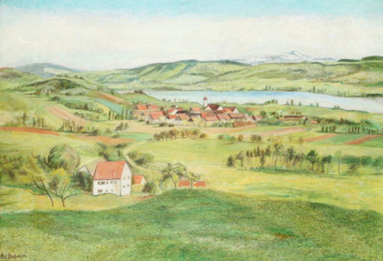 View of the Säntis, landscape near Oehningen by Adolf Dietrich