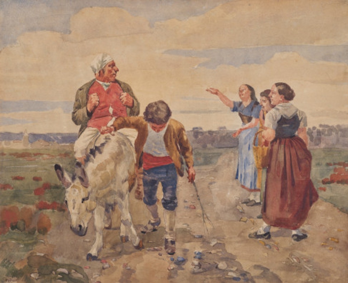Müller, son and donkey (study for the first version) by Ferdinand Hodler