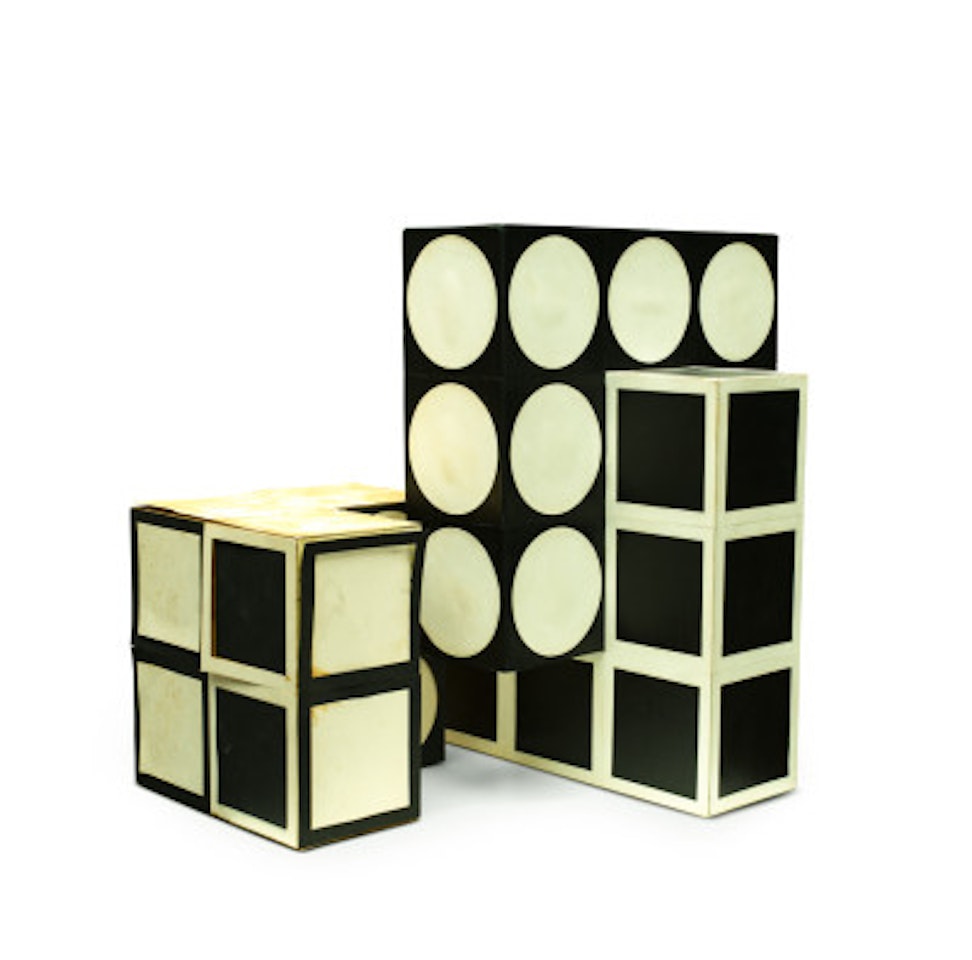 2 maquettes for sculptures by Victor Vasarely