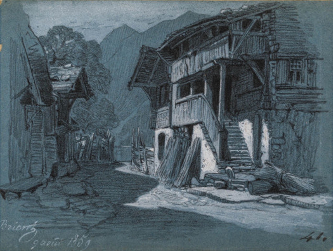 Châlets à Brienz by Alexandre Calame