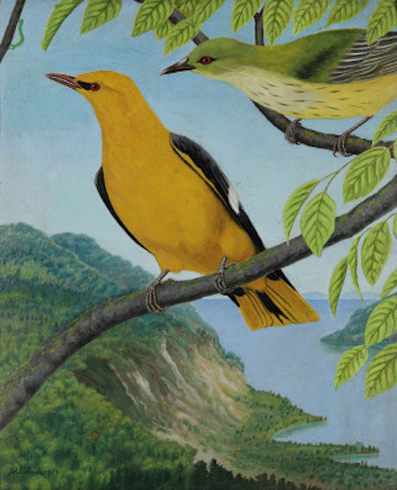 Oriole pair by Adolf Dietrich