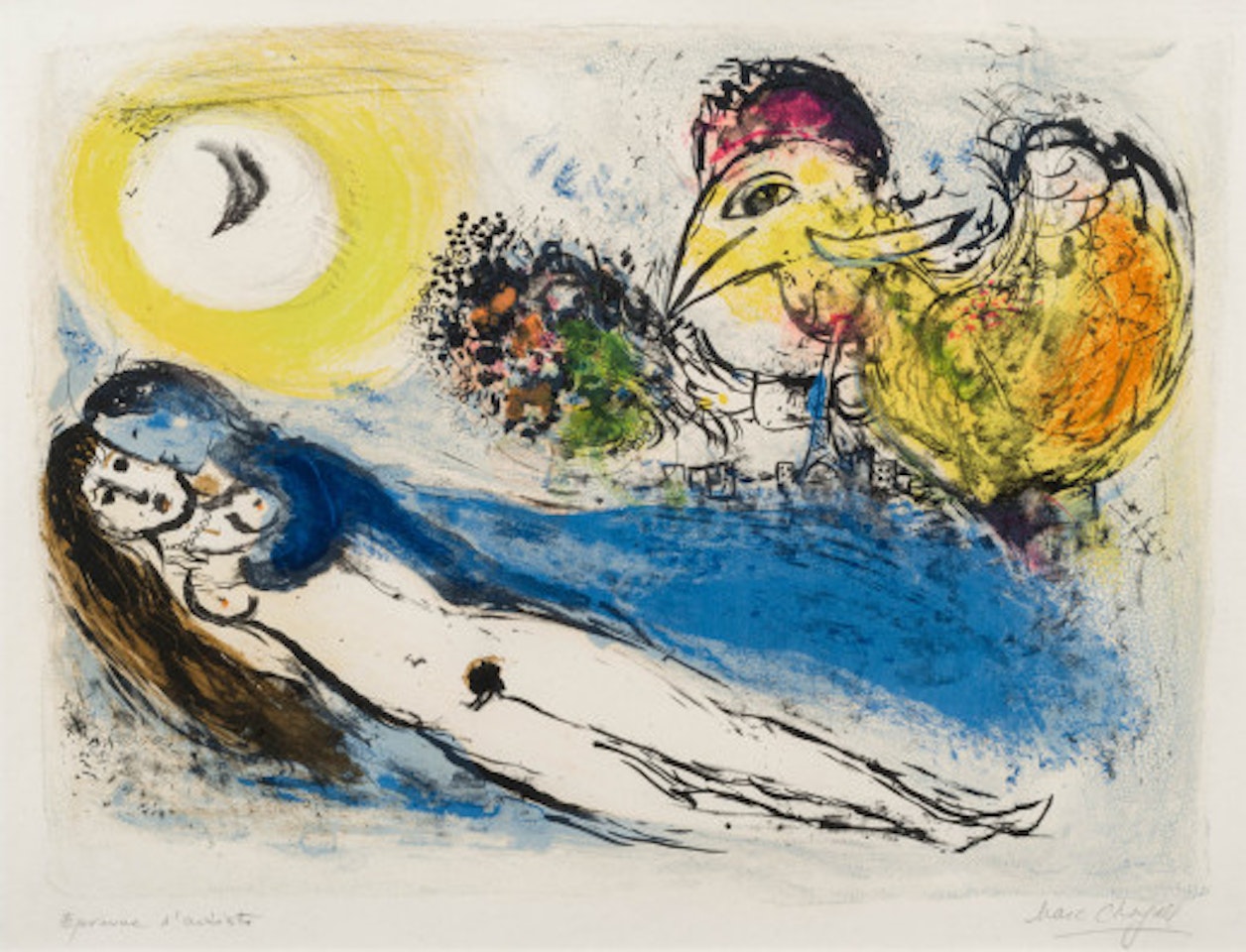 Bonjour sur Paris by Marc Chagall
