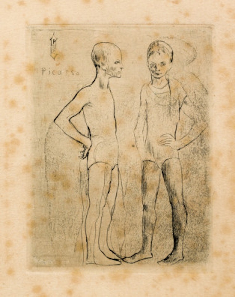 The two acrobats, from The suite of acrobats by Pablo Picasso