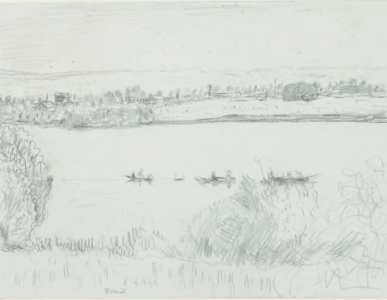 Boats on the Seine in Vernon by Pierre Bonnard