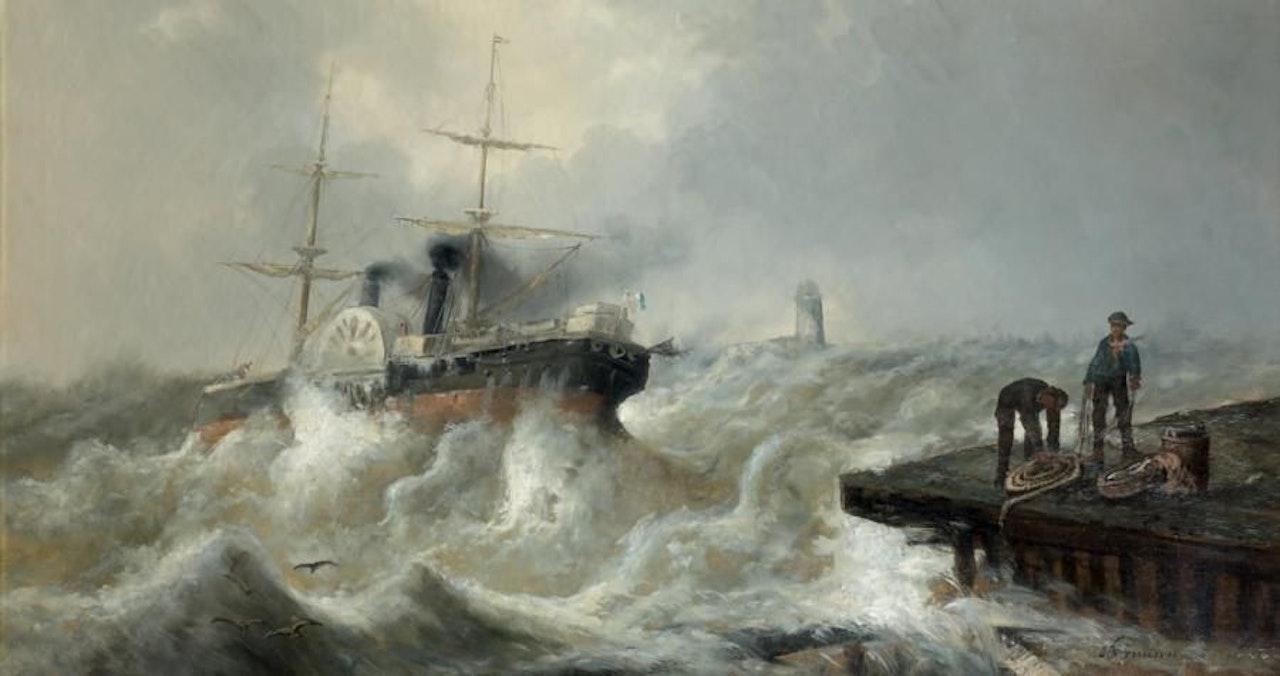 The departure of the Steamer by François Etienne Musin