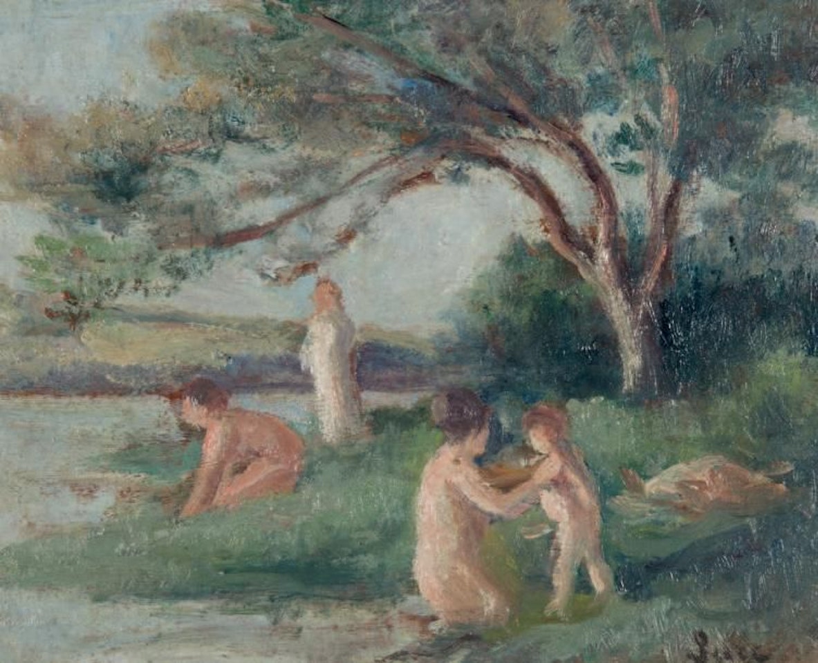Rolleboise, bathing by Maximilien Luce
