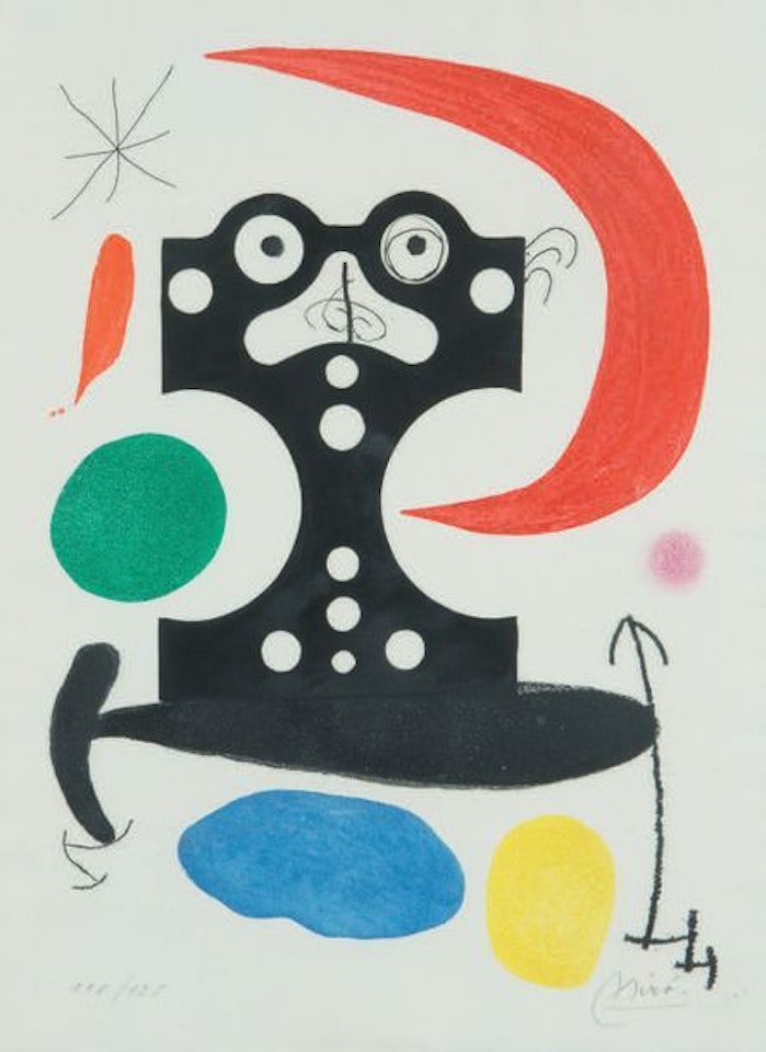 Plate of the Monument to Christopher Columbus and Marcel Duchamp by Joan Miró