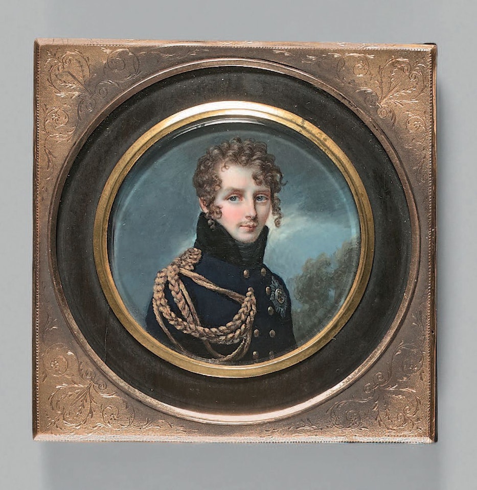 Portrait of Prince Friedrich Wilhelm Karl of Prussia (1783-1851, Berlin) in the uniform of the chief of the Brandenburg Dragoon Regiment Round by François Gérard