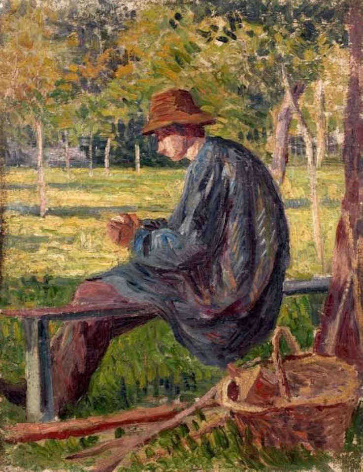 Rodo Pissarro in his father"s garden in Eragny by Maximilien Luce