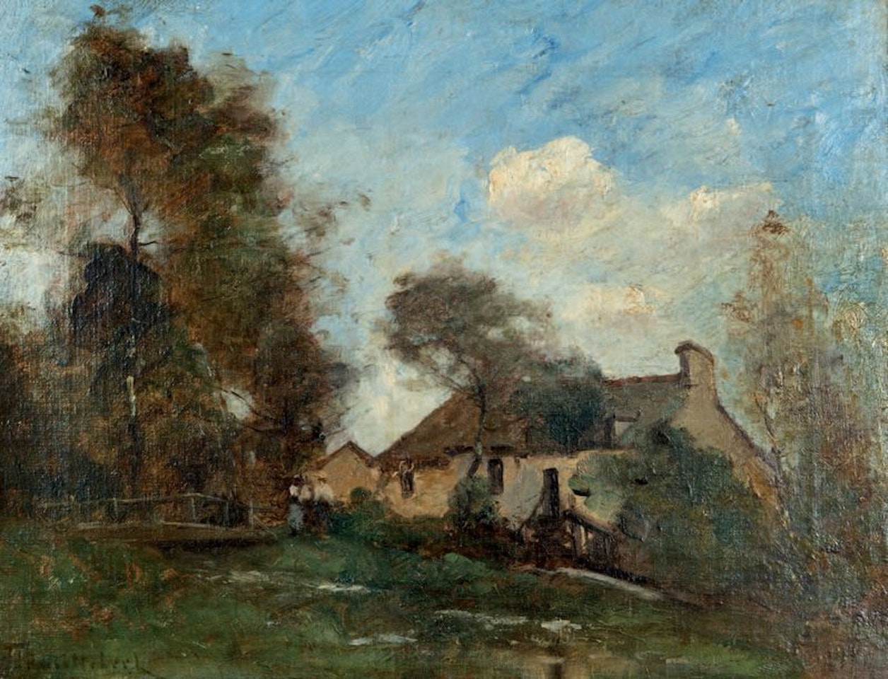 House on the edge of wood by Paul Désiré Trouillebert