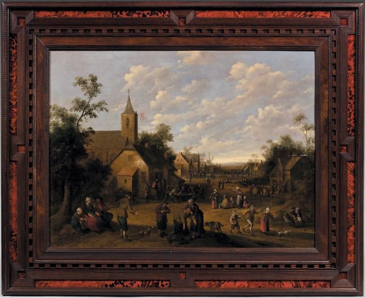 Peasants on a village square by Joost Cornelisz Droochsloot
