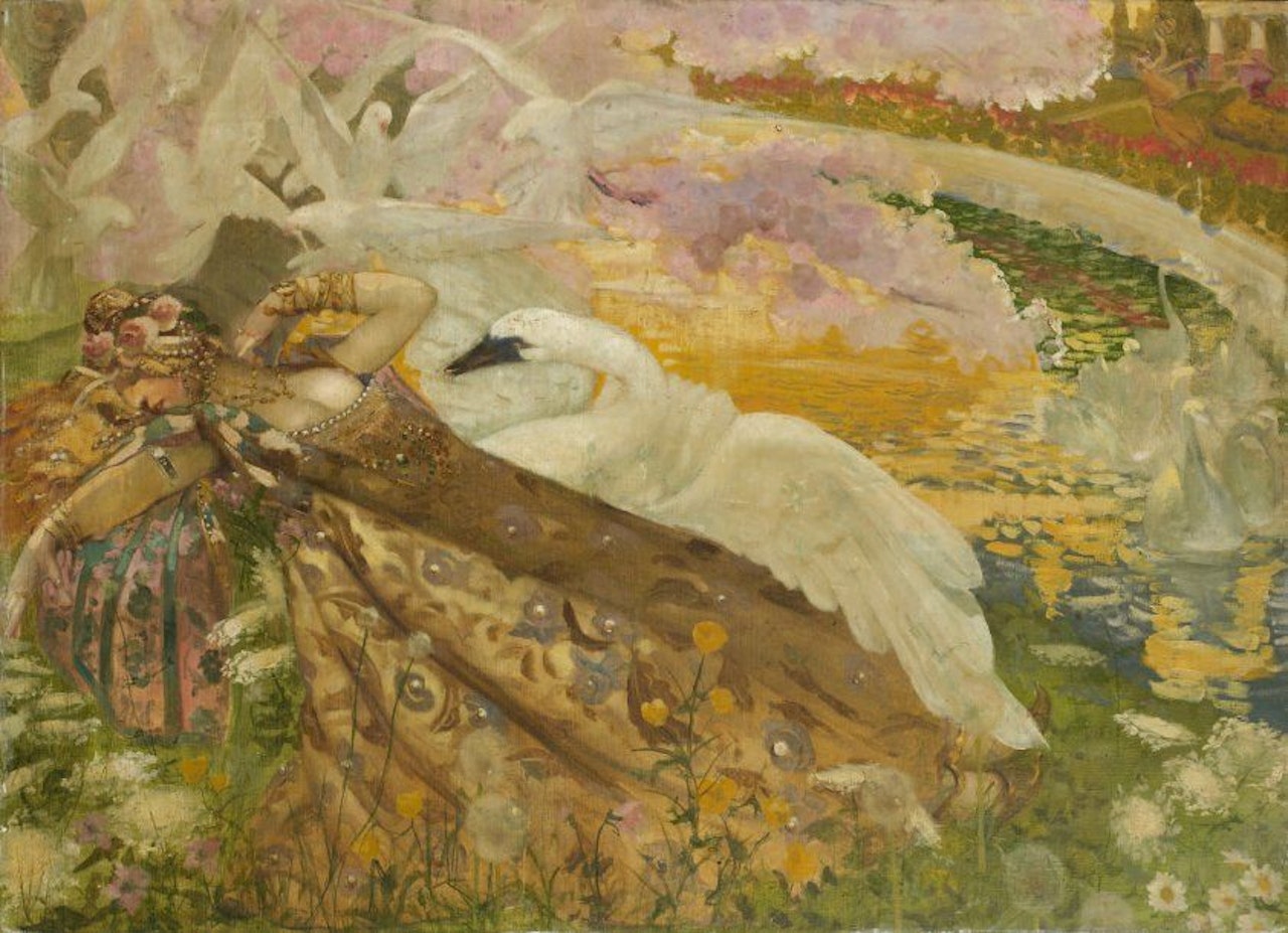 Leda and the Swan by Russian School