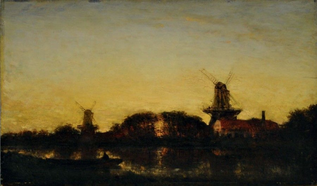 Moulins en Hollande by Félix Ziem