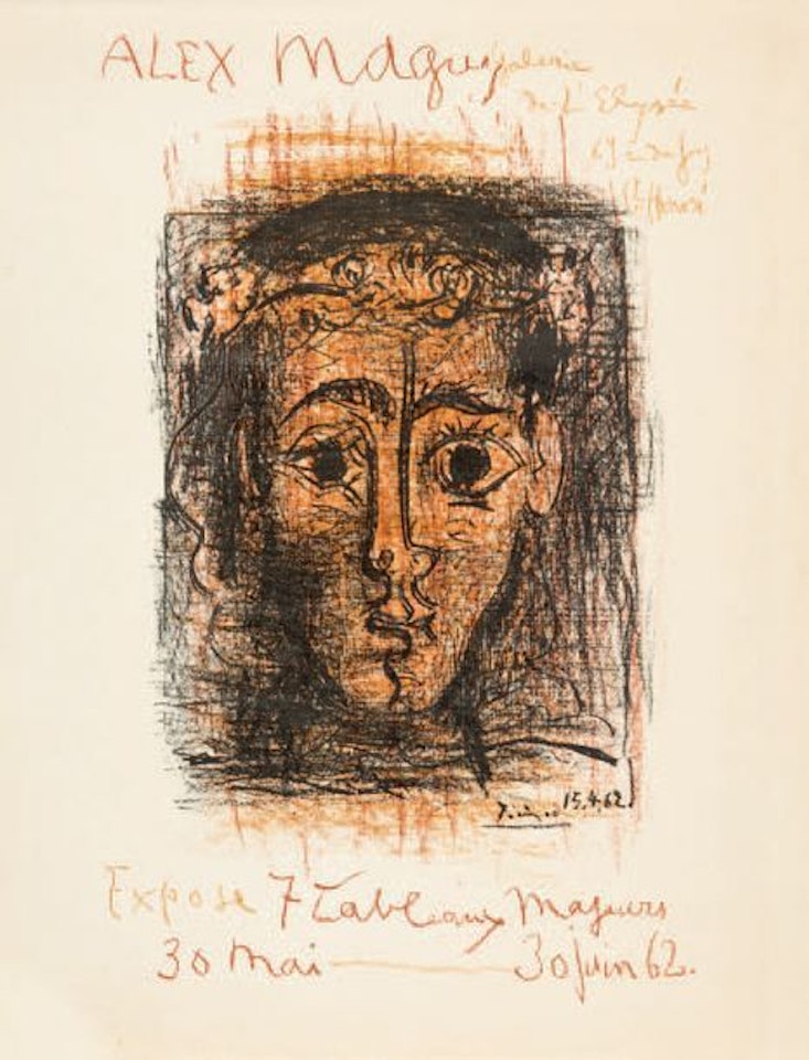Alex Maguy exhibits seven major paintings, Galerie de l"Elysée. May 30-June 30, 1962 by Pablo Picasso