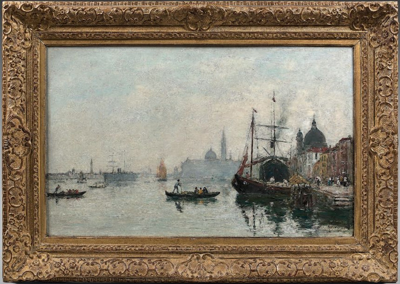 114; Venice, the Giudecca quay, morning effect by Eugène Boudin