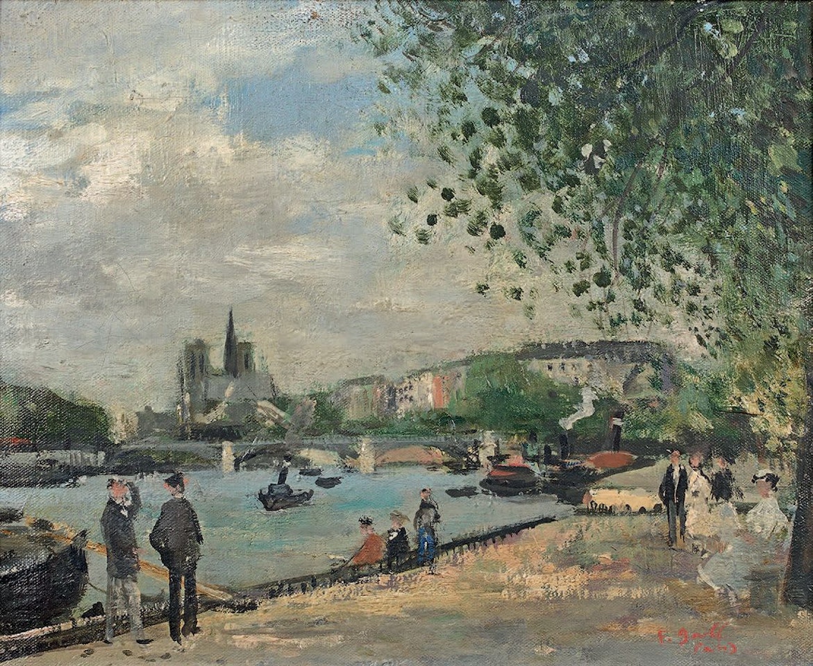 Paris, the quays of the Seine opposite Notre-Dame by François Gall