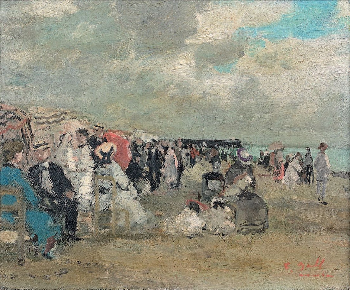 Arcachon, Eugénie and François Gall with their family on the beach by François Gall