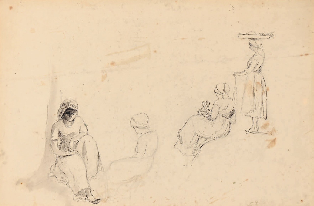Studies of Peasant Women by Camille Pissarro