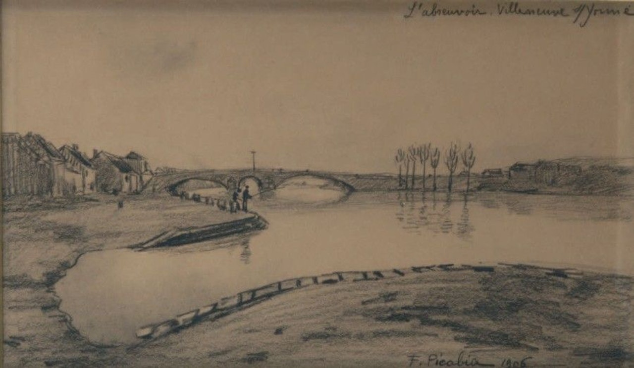 The watering hole, Villeneuve sur Yonne by Francis Picabia