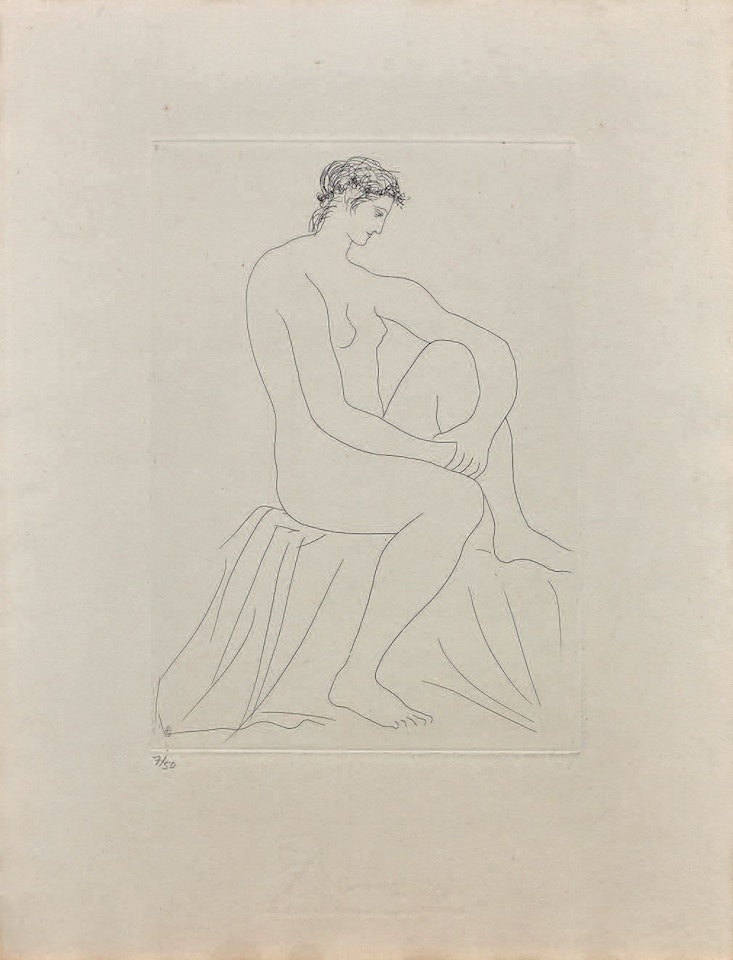 Crowned Nude Woman Seated, 19-10-1929 by Pablo Picasso