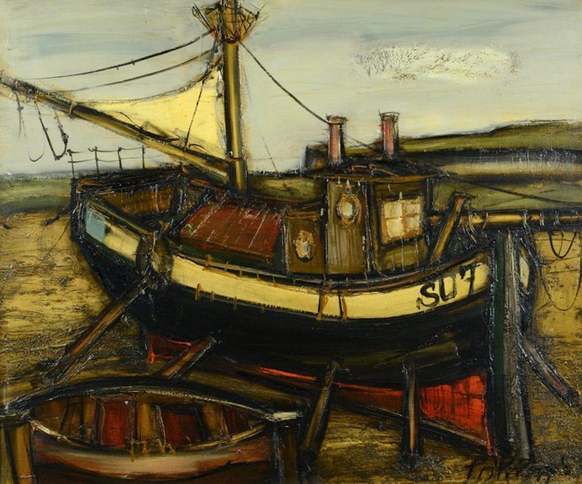 Boat in the harbour by Franz Priking