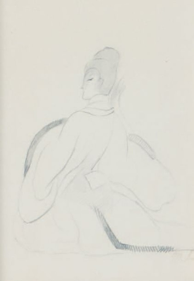 Woman three-quarters of the way back, study for the Princess of Cleves by Marie Laurencin