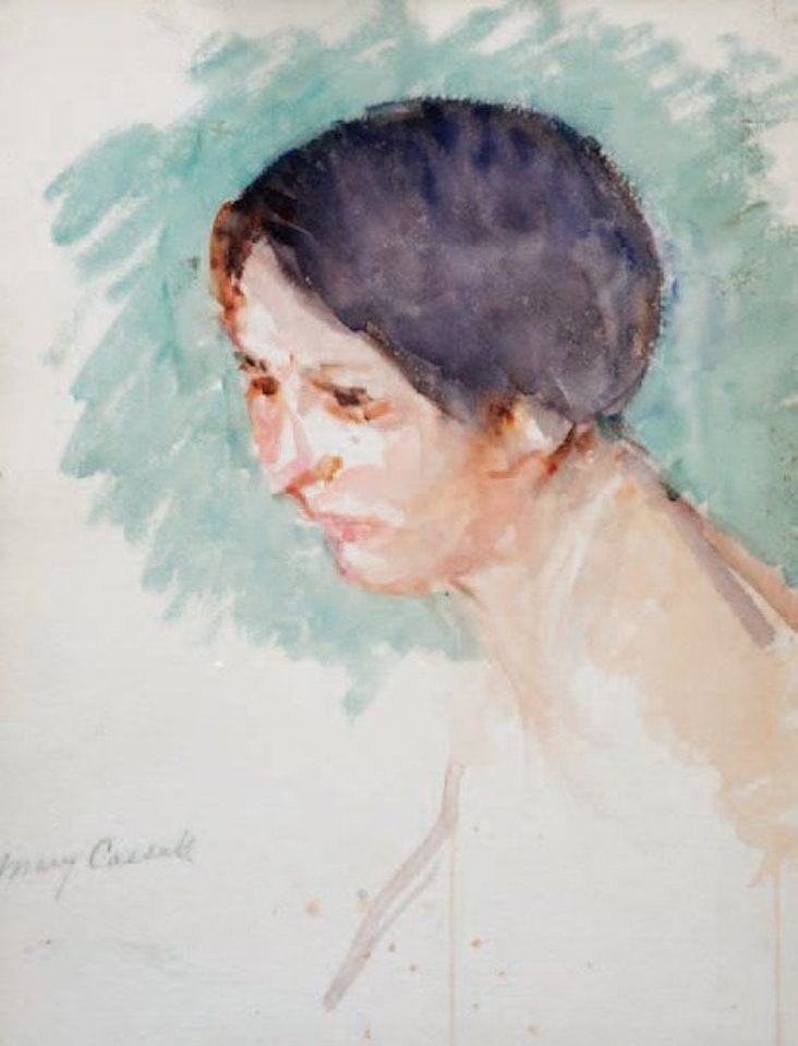 Study for the head of a mother almost in profile by Mary Cassatt