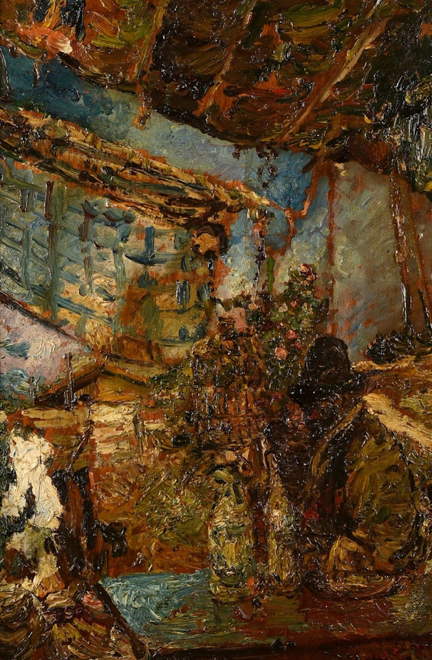 Drinkers under the trellis by Adolphe Monticelli