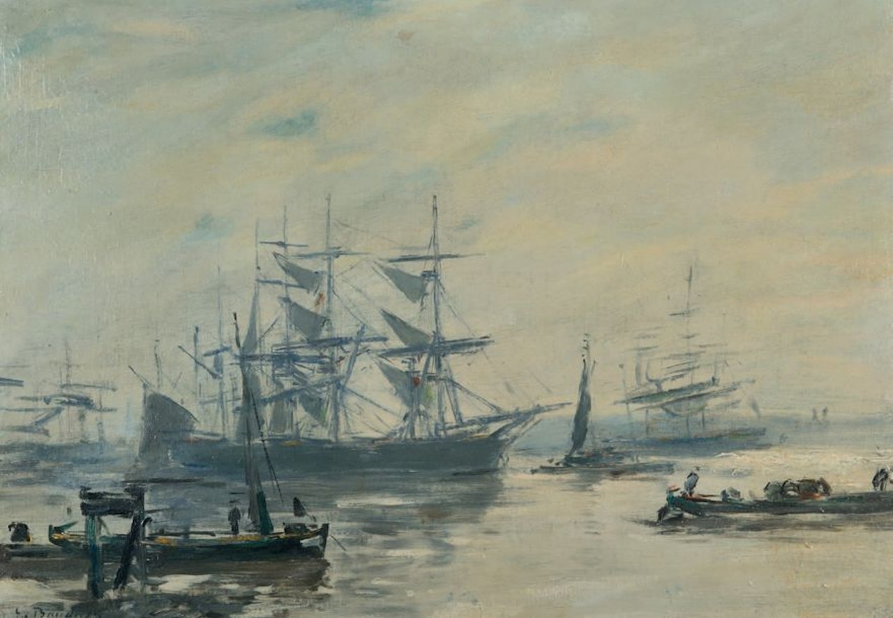 Lot 133; Bordeaux, the port by Eugène Boudin