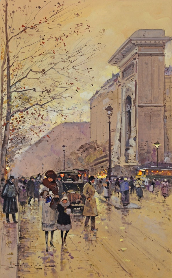 Porte Saint-Denis in the evening by Eugene Galien-Laloue