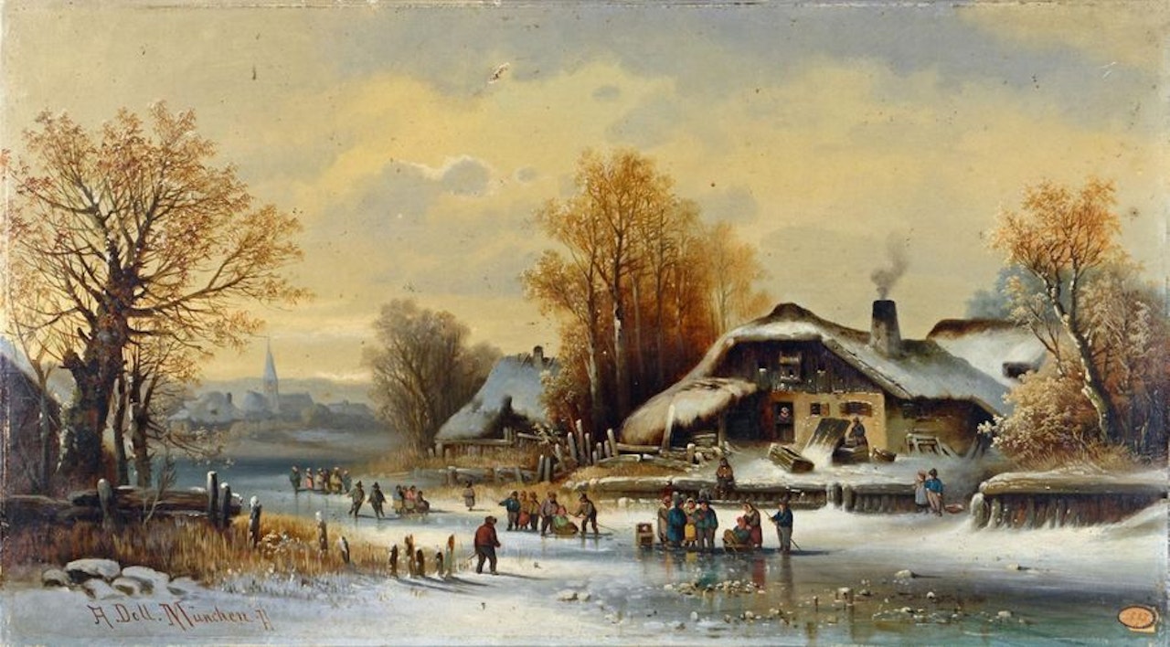 Village in Winter by Anton Doll