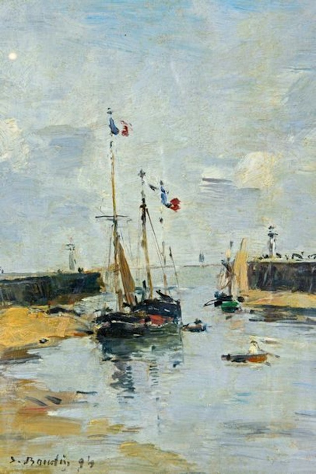 164; Trouville, les jetées, marée basse by Eugène Boudin